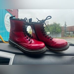 Dr Martens Red Junior Glitter Boots US 3 UK2 EU 34
